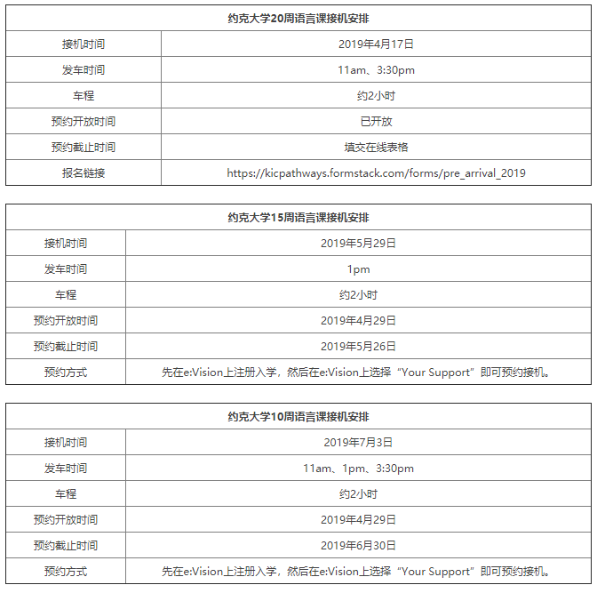 2019年利物浦等英国大学语言课及正课接机时间安排汇总