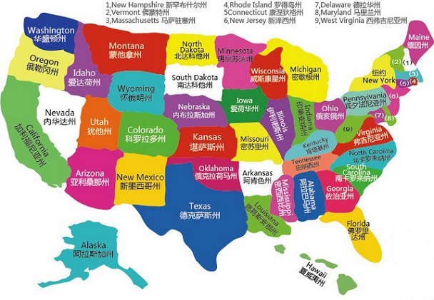 美国大学地图分布