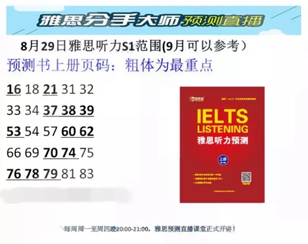 新航道2015年8月29日雅思听力预测